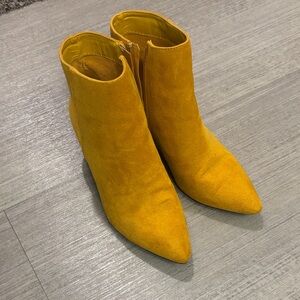 Yellow Suede Ankle Boots